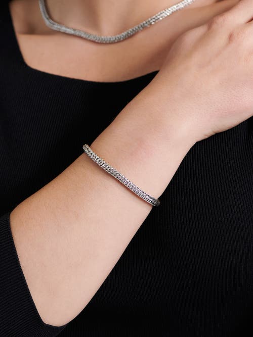 Devata Foxtail Round 5mm Chain Bracelet In Silver