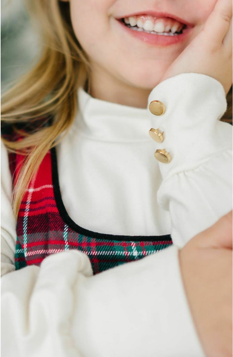 Hope & Henry Kids' Long Sleeve Mock Neck Balloon Sleeve Top, Alternate, color, Soft White Mock Neck