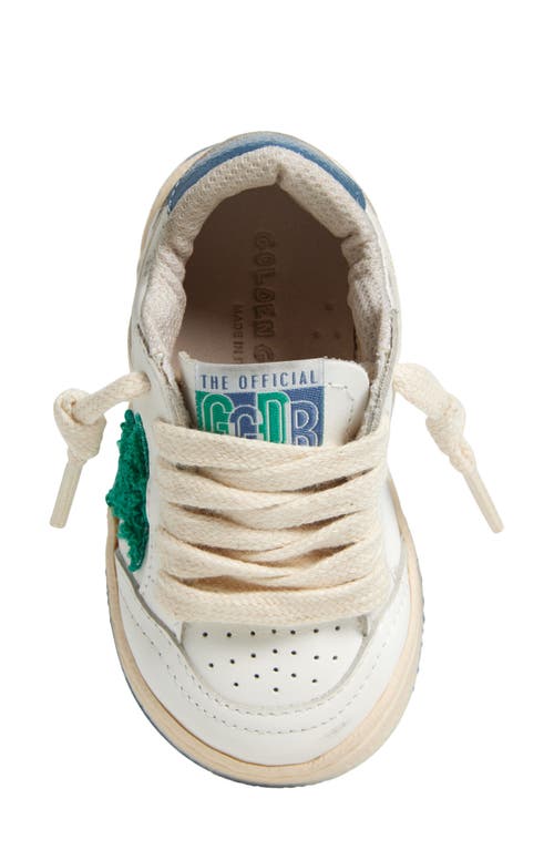 Golden Goose Kids' Ballstar Low Top Sneaker In White/green/light Blue