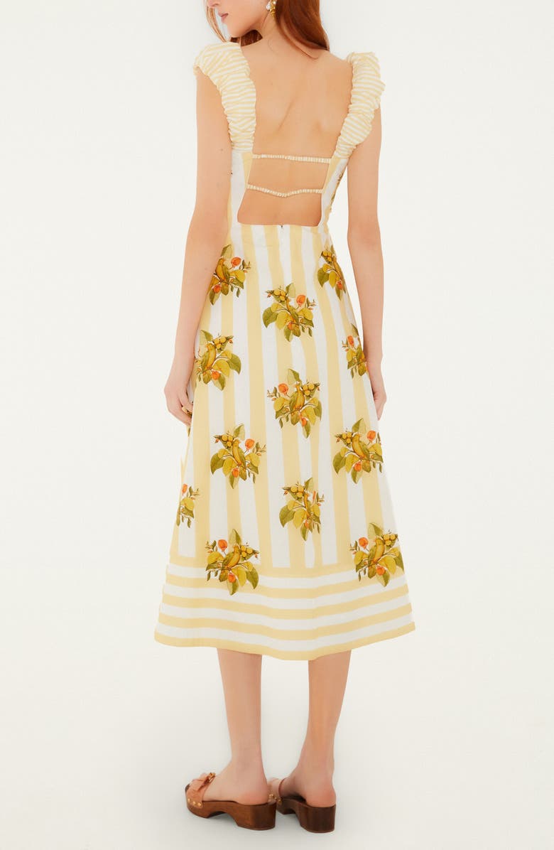 FARM Rio Lemon Birds Mixed Print Cotton Dress, Alternate, color, Lemon Birds Multicol