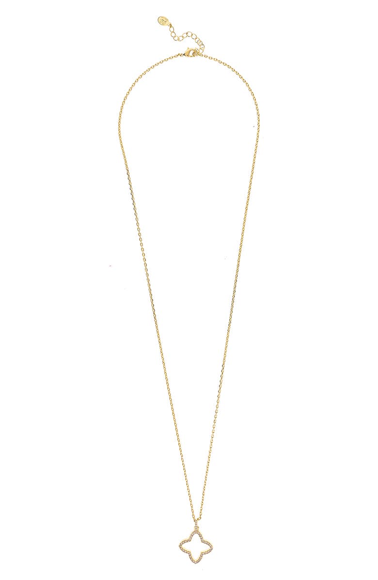 RIVKA FRIEDMAN Pavé CZ Flower Pendant Necklace, Main, color, Gold