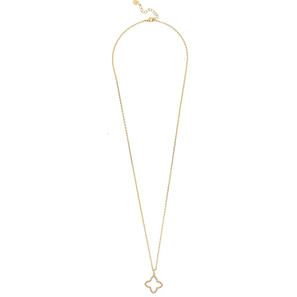 Rivka Friedman Pavé Cz Flower Pendant Necklace In Gold