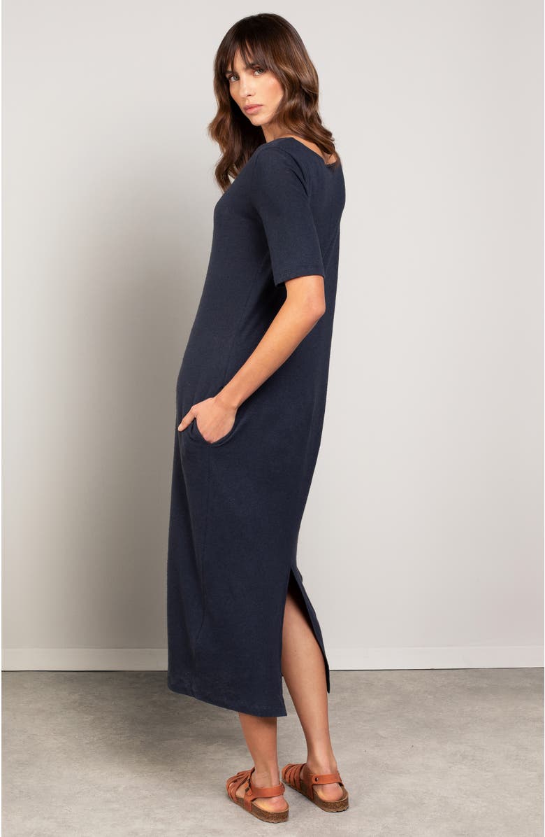 Celtic & Co. Linen Blend Midi Dress, Alternate, color, Navy