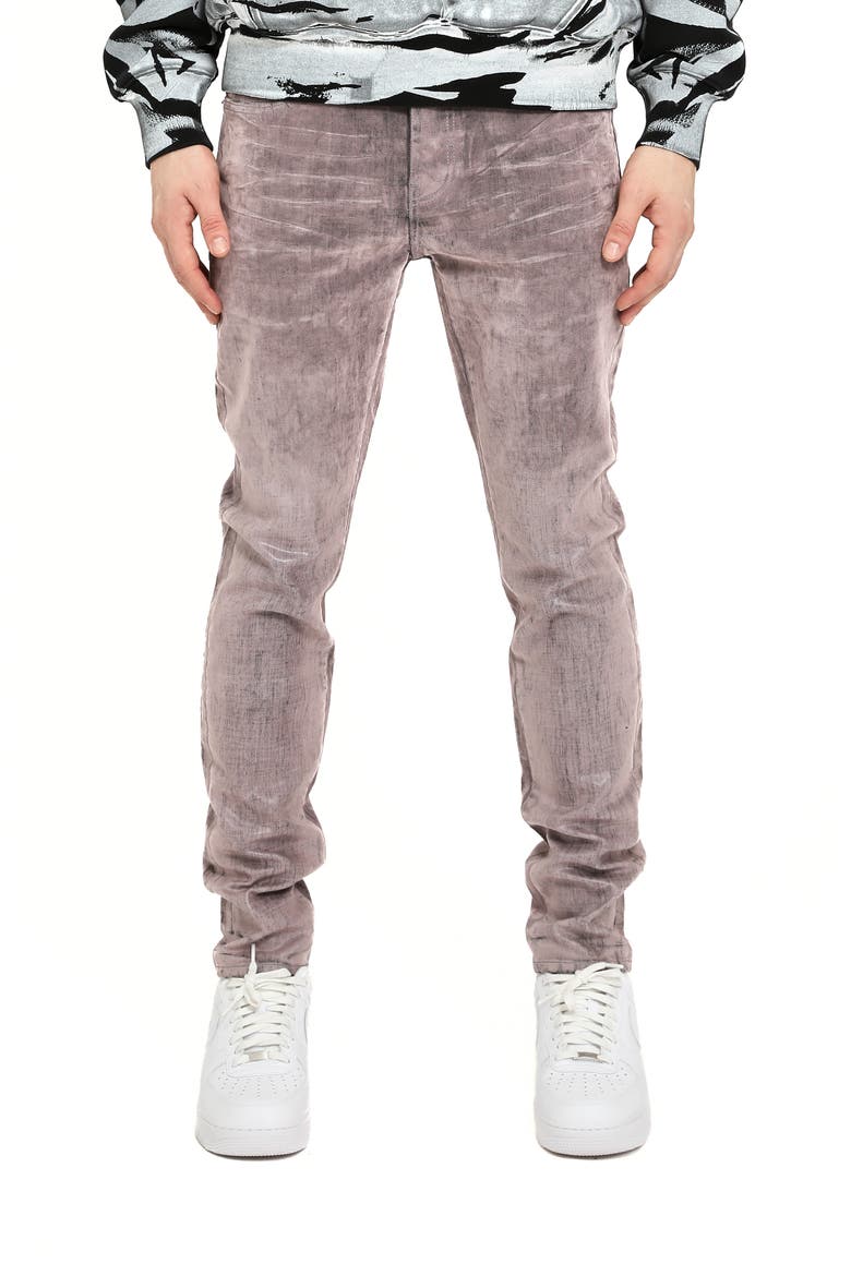 Flock Dipped Skinny Jeans, Main, color, PURPLE