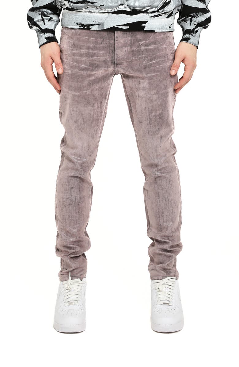 PURPLE BRAND Flock Dipped Skinny Jeans, Main, color, Purple