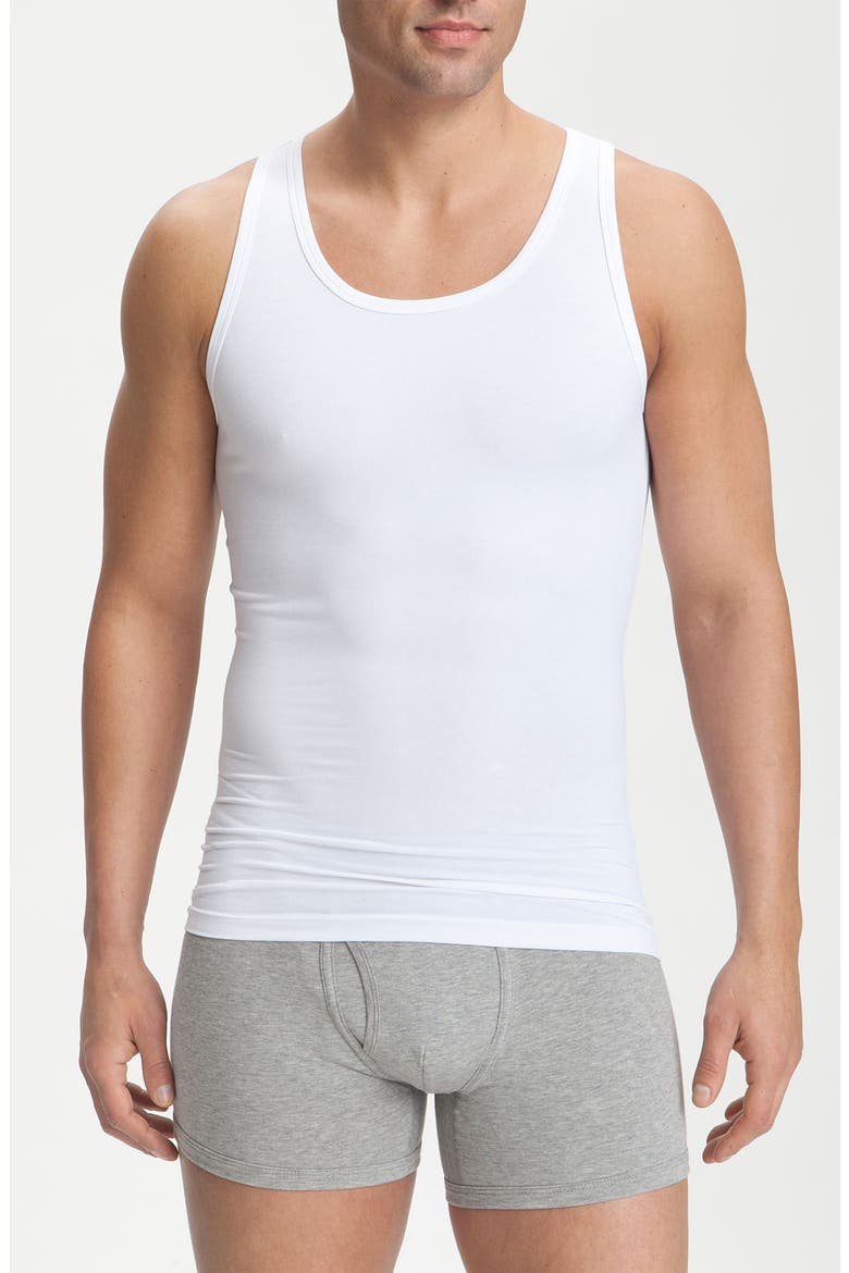 Cotton Control Tank Top, Main, color, WHITE
