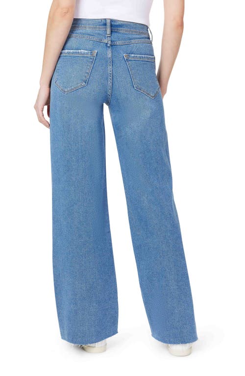 Kensie The Kaya High Rise Wide Leg Jeans In Blue
