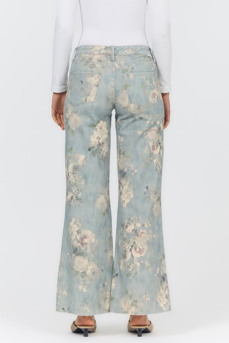 Micah Mid Rise Wide Leg Jeans, Alternate, color, Sea Glass Garden