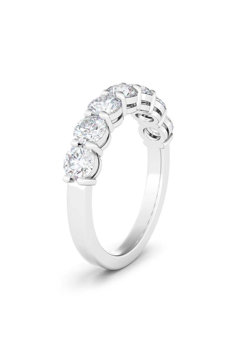 Half Round Cut Lab Grown Diamond 18K Gold Eternity Band Ring, Alternate, color, WHITE GOLD