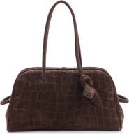Jacquemus Le Turismo Croc Embossed Suede Bowling Bag