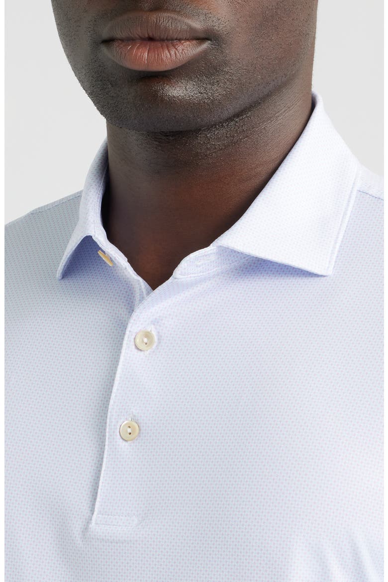 Phoenix Microprint Summer Comfort Perfomance Jersey Polo, Alternate, color, WHITE / GARDEN VIOLET