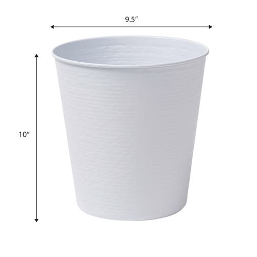 Happimess Remi Modern Classic Textured Steel 2-gallon Wastebasket In White