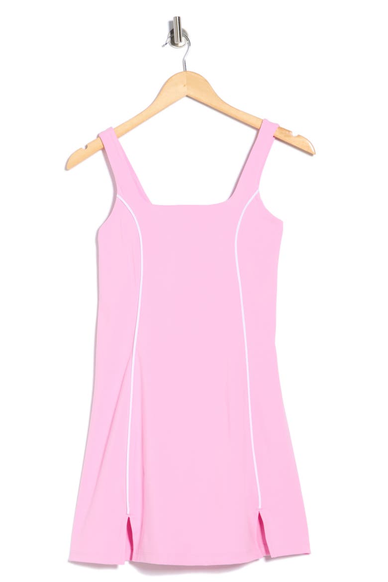 Marilyn Interlock Dress, Alternate, color, PINK PEONY/ WHITE