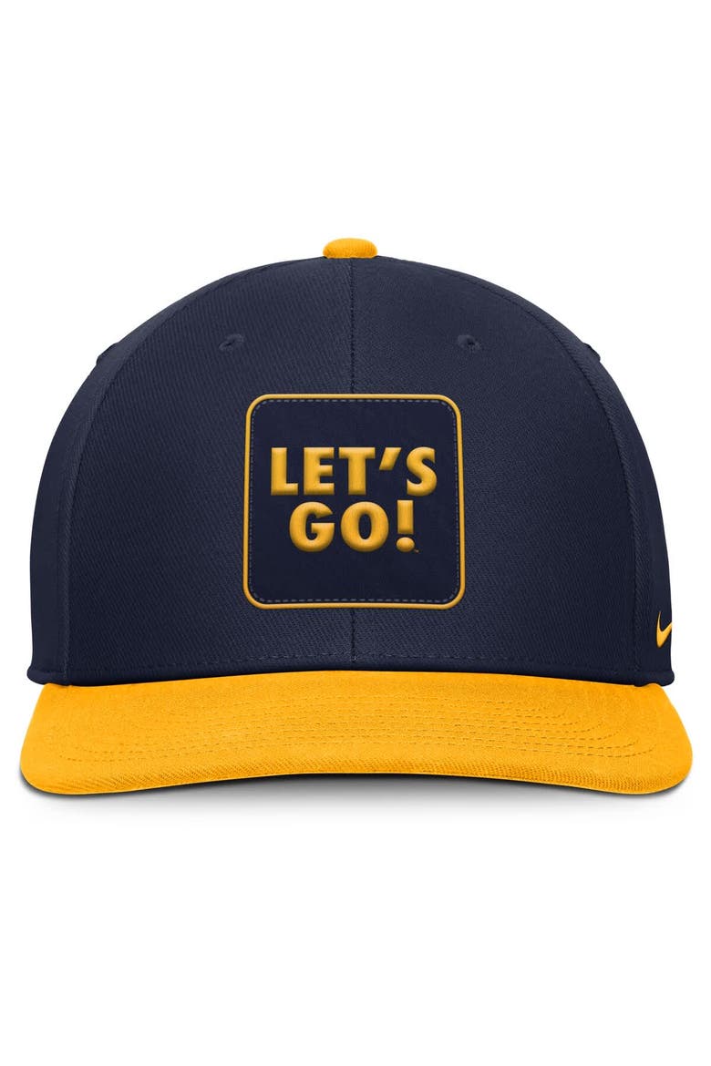 Men's Nike Navy/Gold West Virginia Mountaineers 2025 Sideline Campus Pro Local Snapback Hat, Alternate, color, Navy