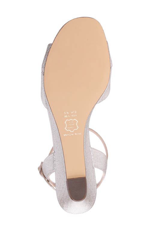 Nina Flora Ankle Strap Wedge Sandal In Platino