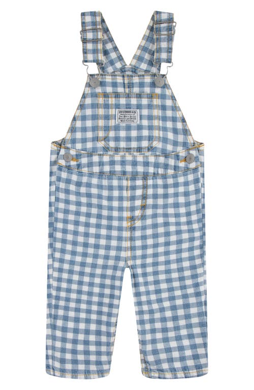 Shop Levi's Cotton Gingham Overalls In Picnic Blues
