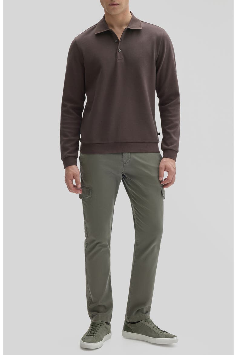 Elton Long Sleeve Polo, Alternate, color, ESPRESSO