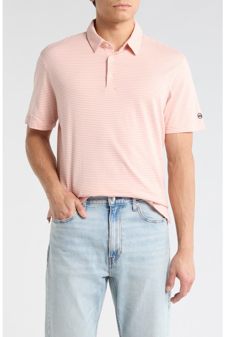 Bryce Stripe Jersey Polo, Main, color, PEARL MAUVE/IVORY DUST
