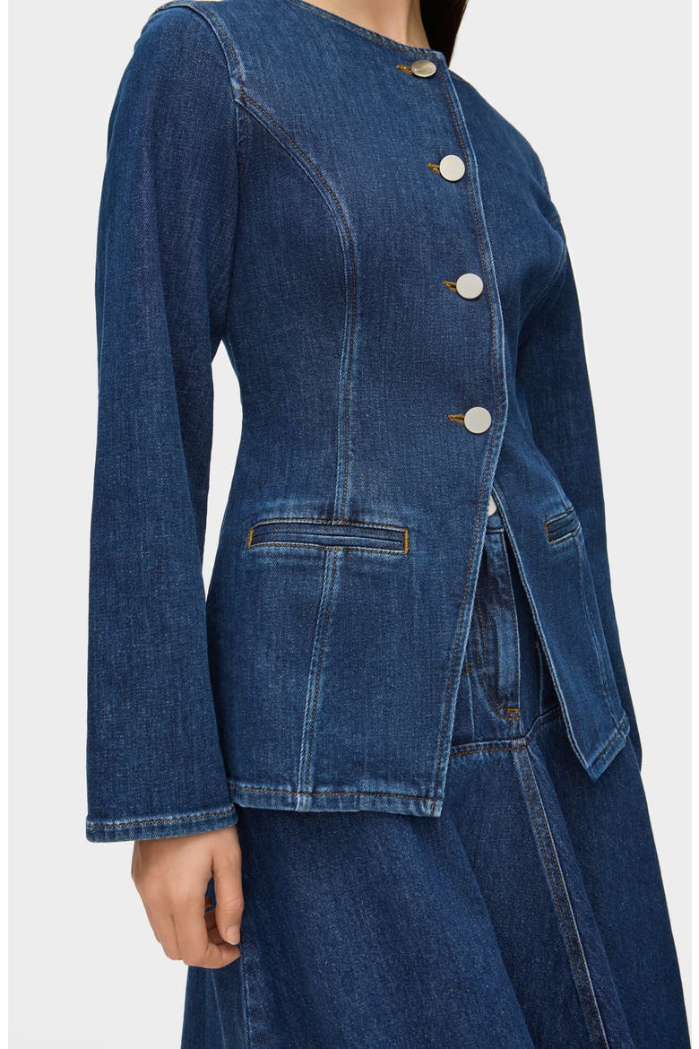 Daphne Denim Blazer, Alternate, color, OCEAN BLUE