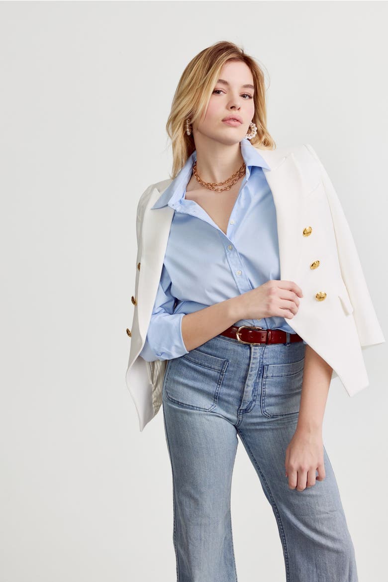 The Boyfriend Shirt, Alternate, color, Blue Dawn