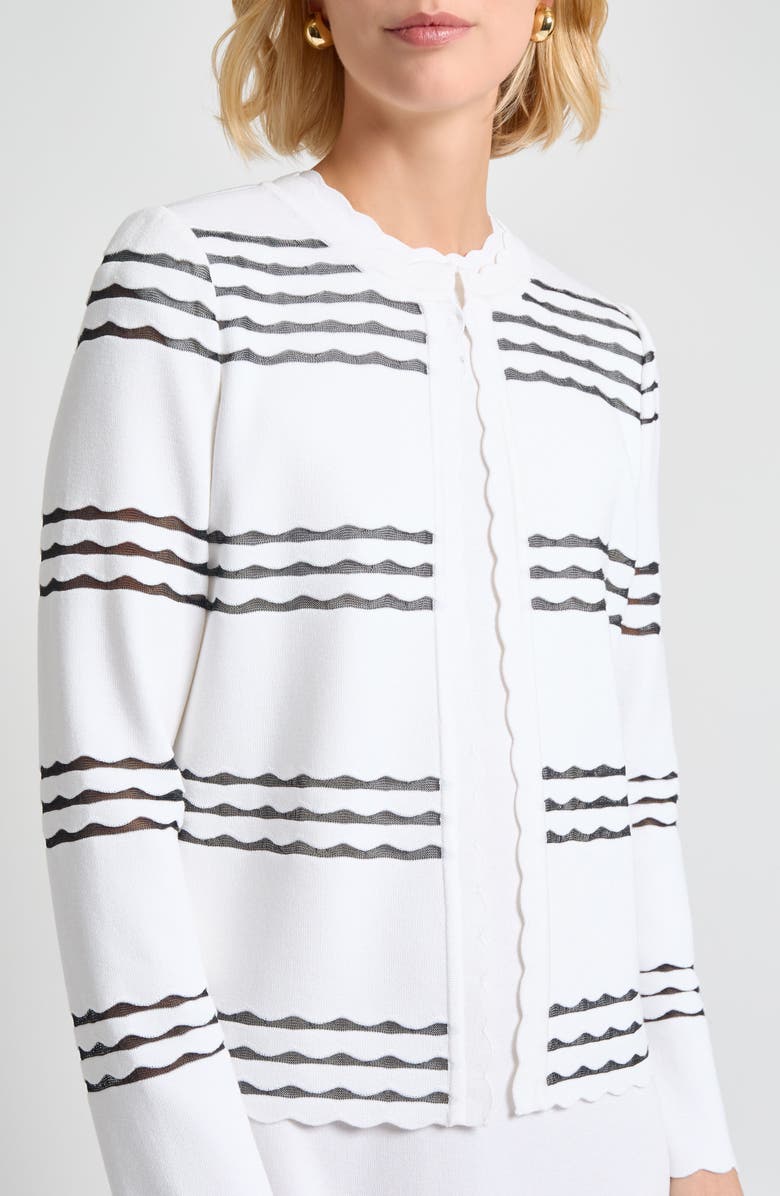 Misook Heritage Scalloped Trim Knit Jacket, Alternate, color,