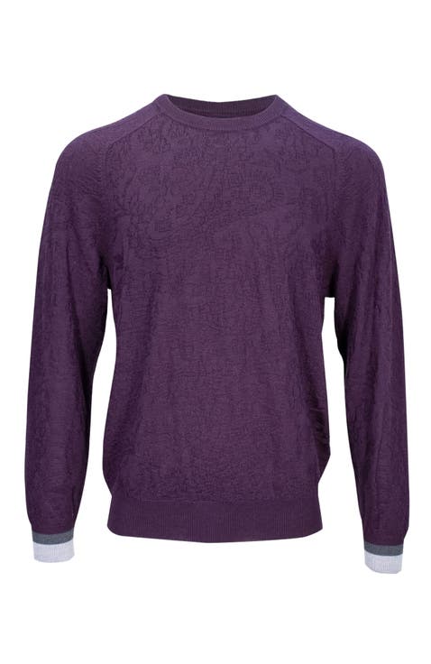 Colin Jacquard Merino Wool Paisley Sweater