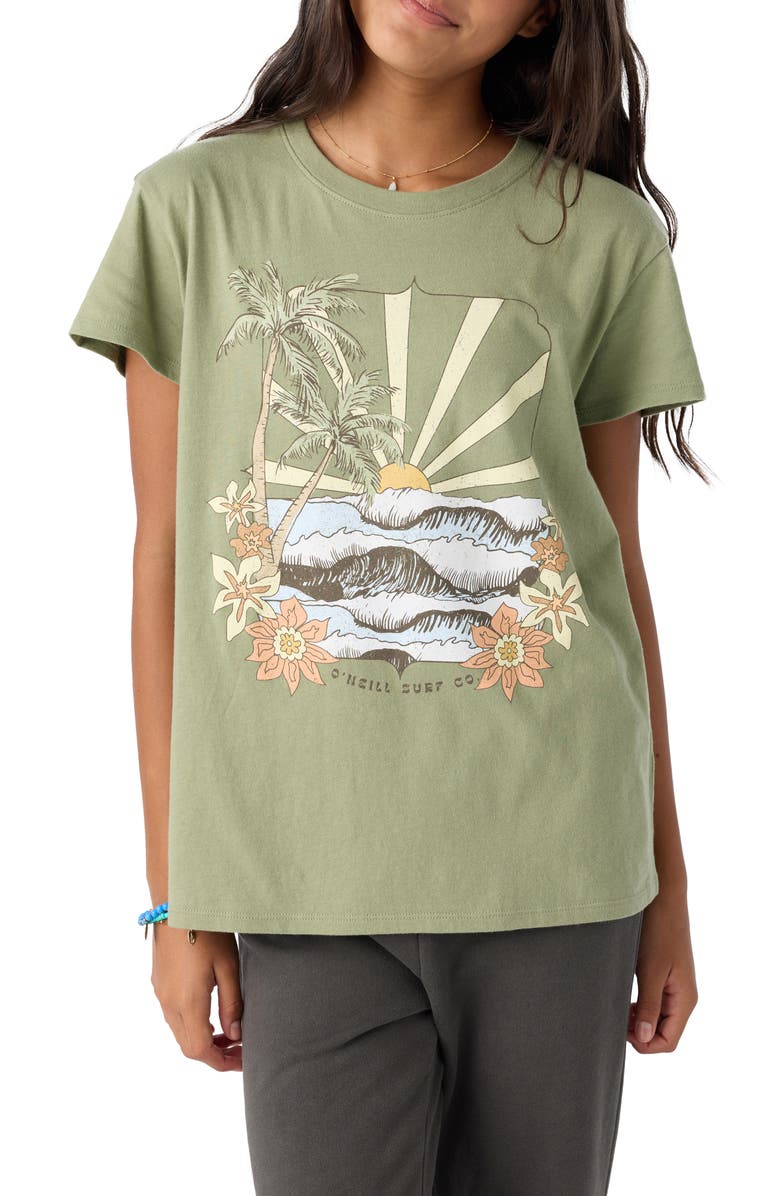 O'Neill Kids' Tropical Swell Cotton Graphic T-Shirt, Alternate, color, 