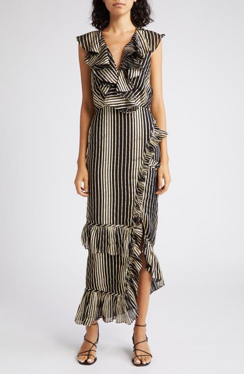 Anita Ruffle Trim Burnout Dress