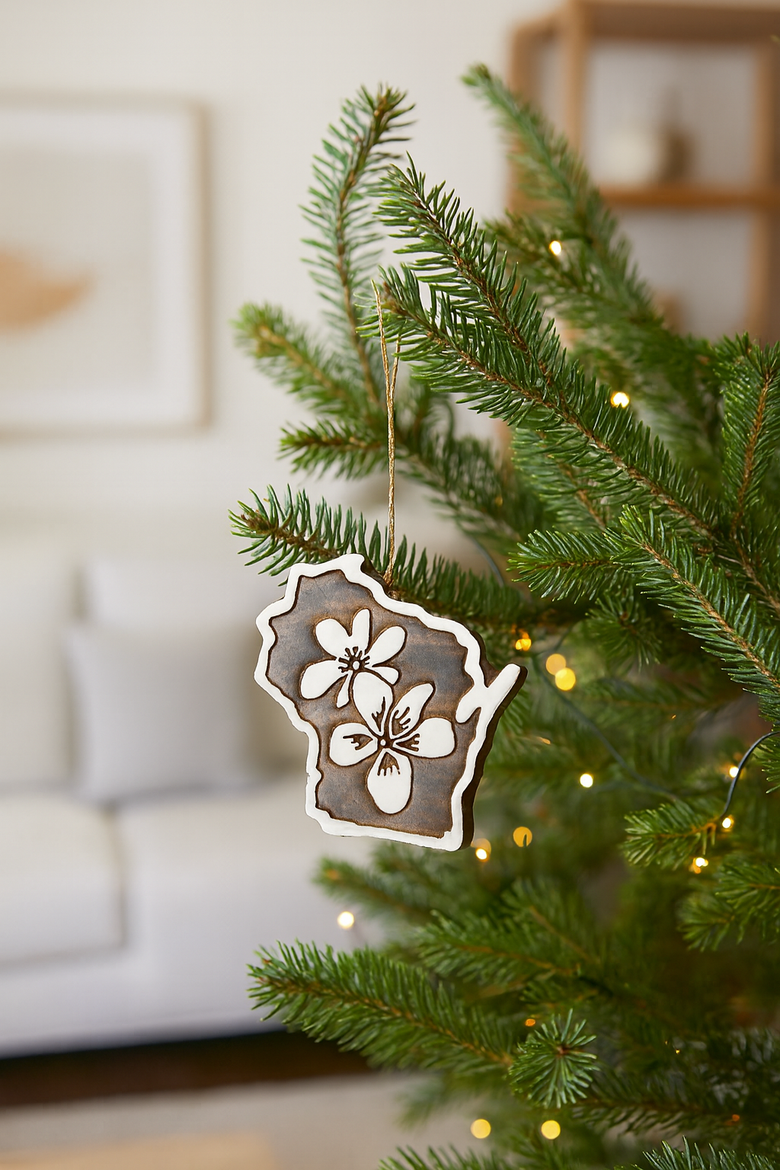 Wisconsin State Violet Ornament, Alternate, color, Natural