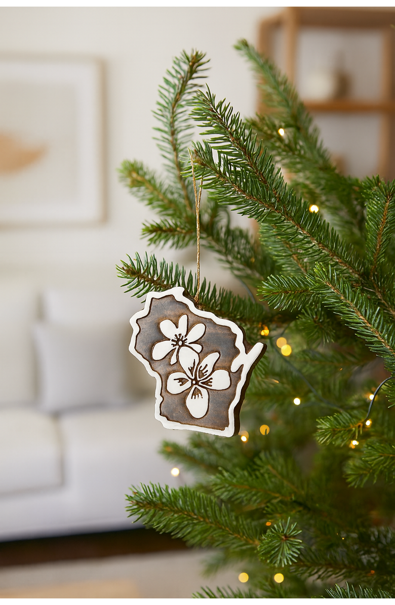 Matr Boomie Wisconsin State Violet Ornament, Alternate, color, Natural