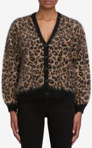 FRAME The Brushed Leopard Cashmere Cardigan
