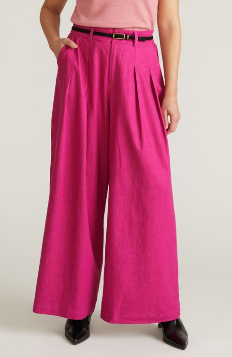 Palais Linen Blend Beach Pants (Plus)