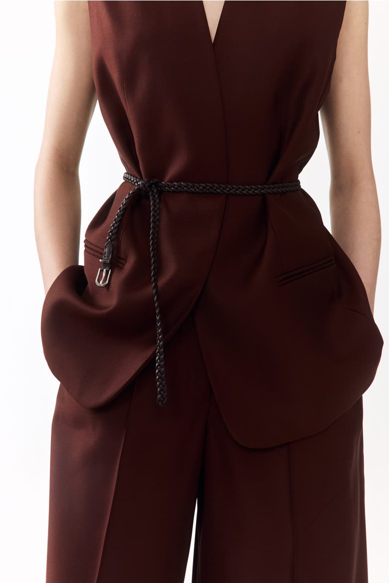 Belted Waistcoat, Alternate, color, Dark brown