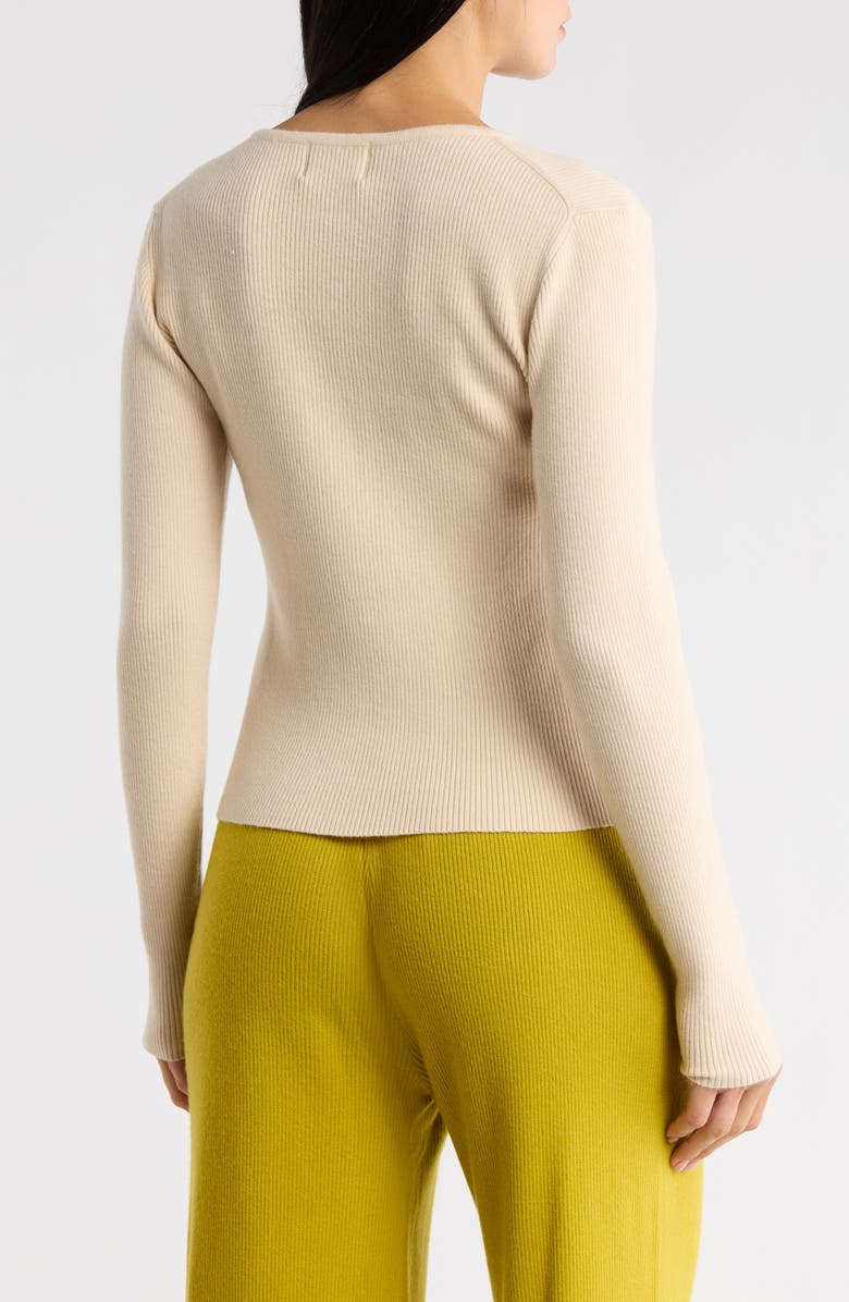 FRNCH Ainoa Button-Up Sweater, Alternate, color, Creme