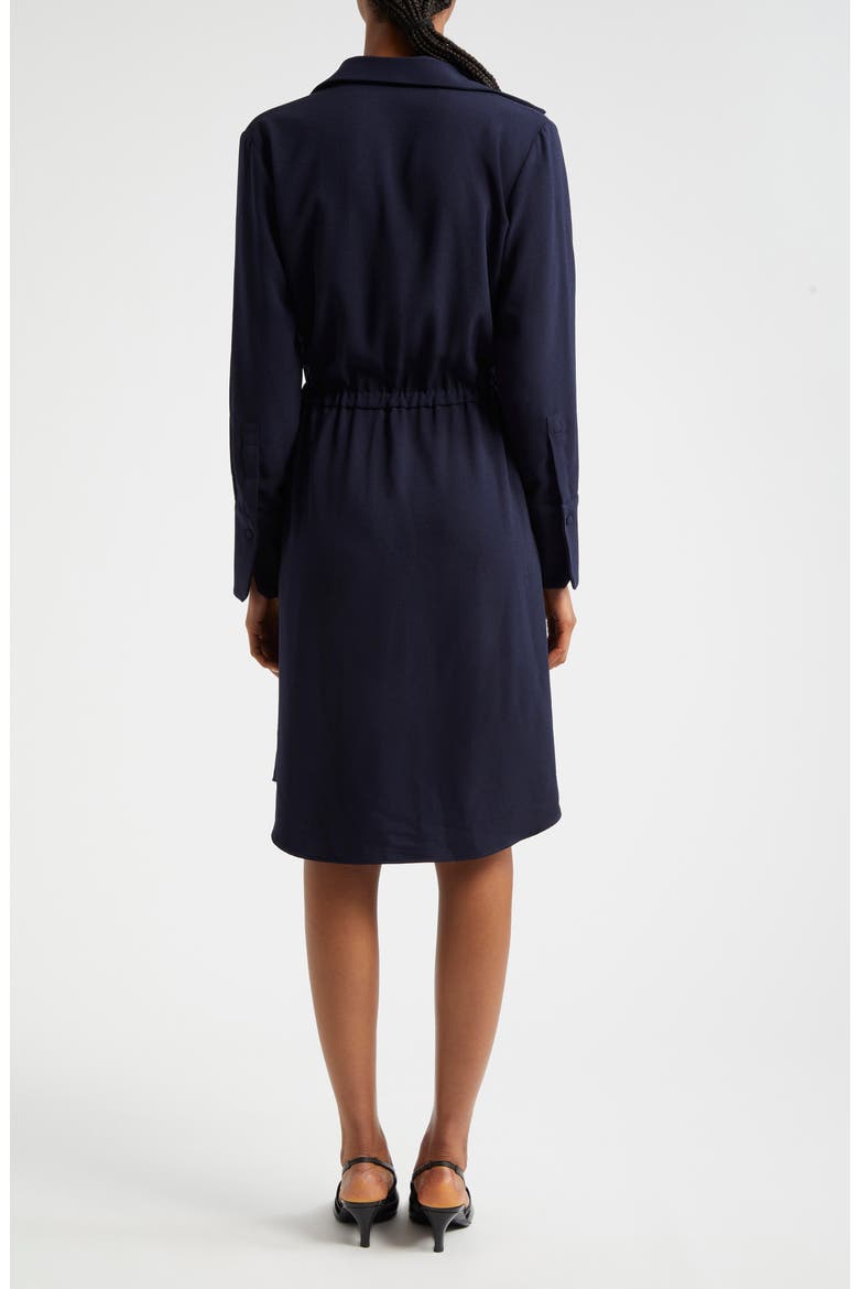 Long Sleeve Tie Waist Crepe Shirtdress, Alternate, color, SOLID BRIGHT BLUE