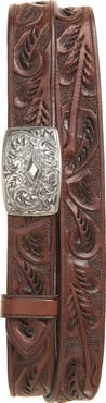 Double RL Coleman Tooled Leather Belt