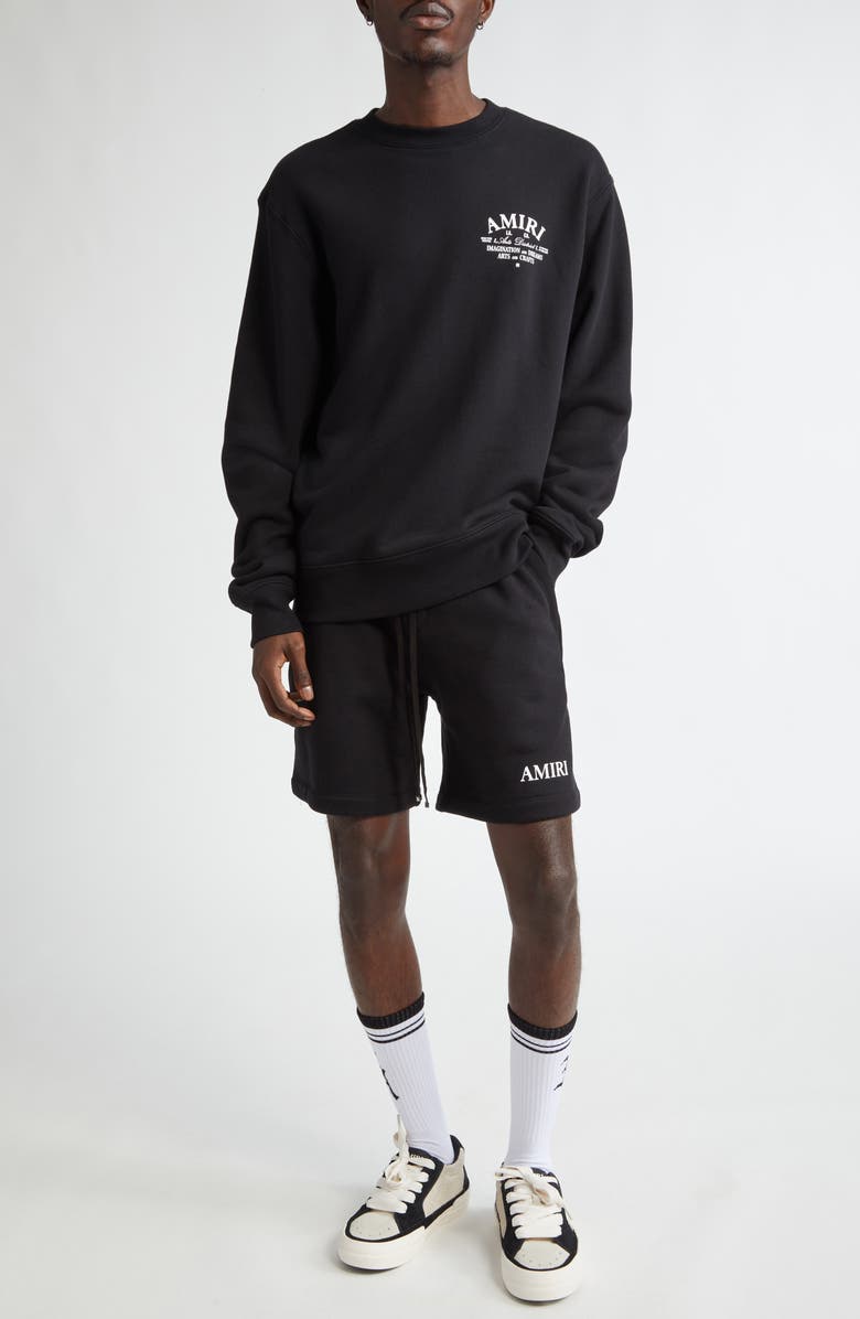AMIRI Arts District Cotton Crewneck Graphic Sweatshirt, Alternate, color, Black