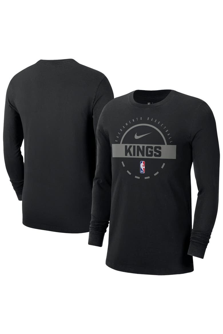 Men's Nike  Black Sacramento Kings Authentic Long Sleeve Practice T-Shirt, Main, color, Black