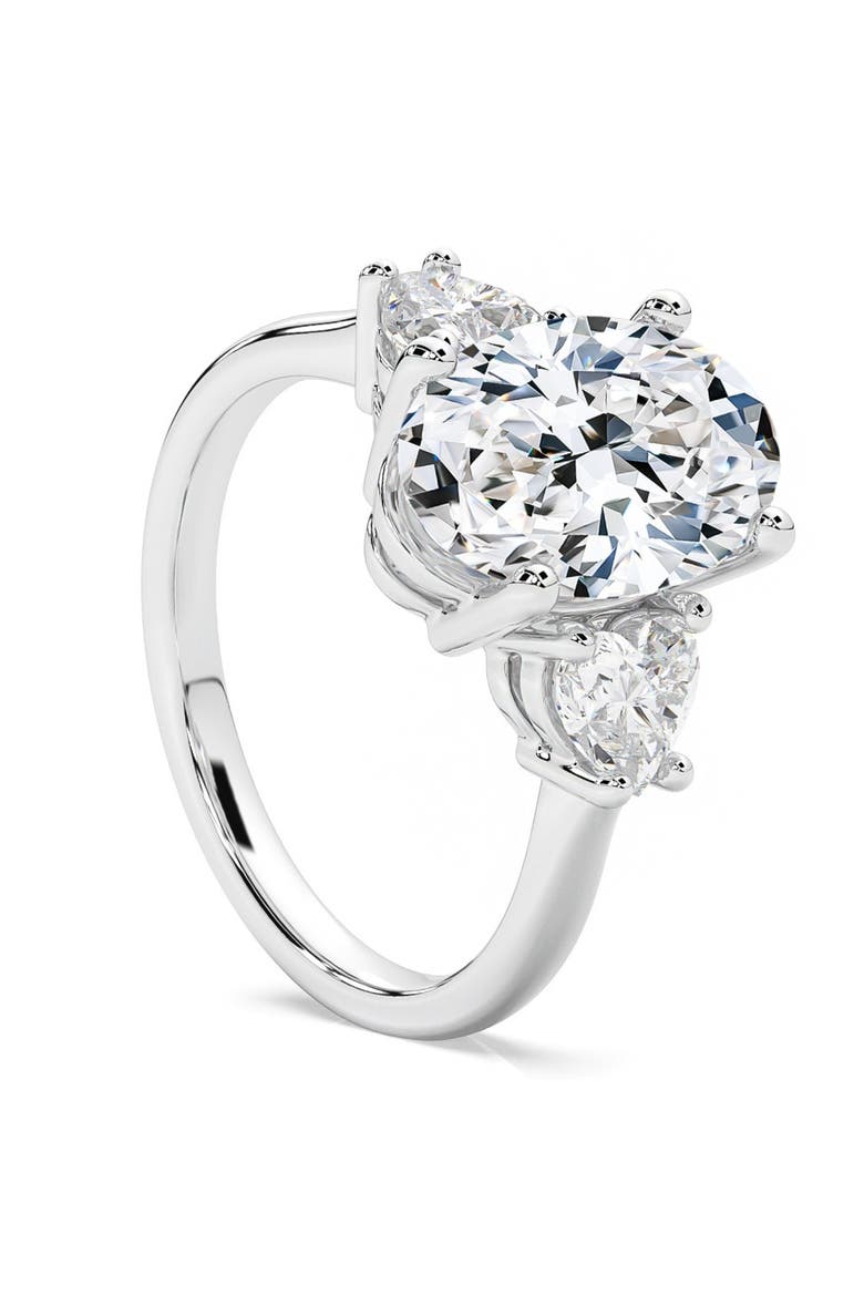Certified 2 3/4Ct Oval & Heart Shape Diamond Engagement Ring Lab Grown 14k Gold, Alternate, color, 14k White Gold