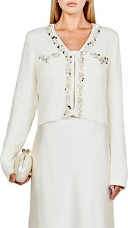 Endless Rose Jewel Trim Bouclé Cardigan