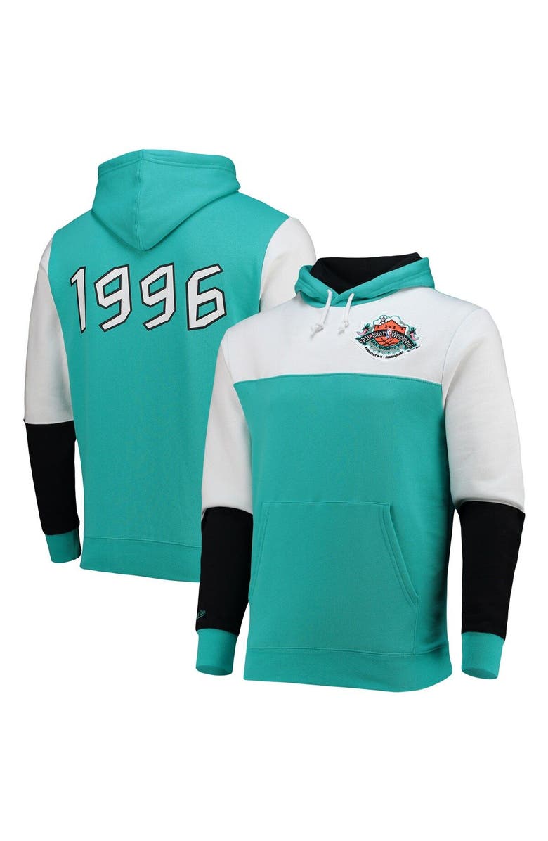 Mitchell & Ness Men's Mitchell & Ness Teal NBA Hardwood Classics 1996 All-Star Game Colorblock Fusion Pullover Hoodie, Main, color, Teal