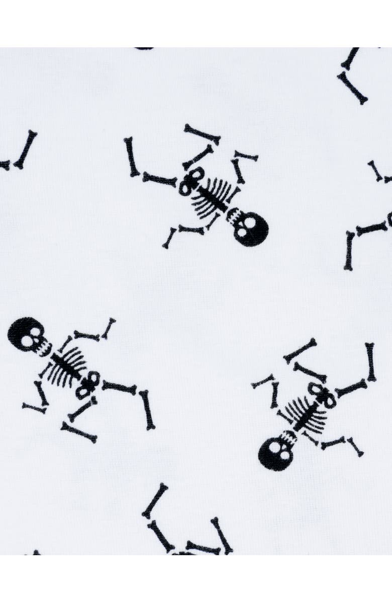 Leveret Kids Two-Piece Cotton Halloween Matching Family Pajamas, Fun Prints, Alternate, color, White Skeleton