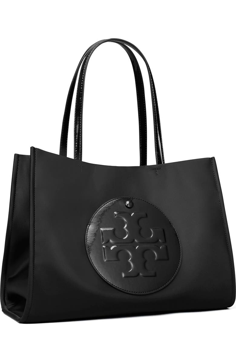Tory Burch Ella Patent Small Tote, Alternate, color, Black