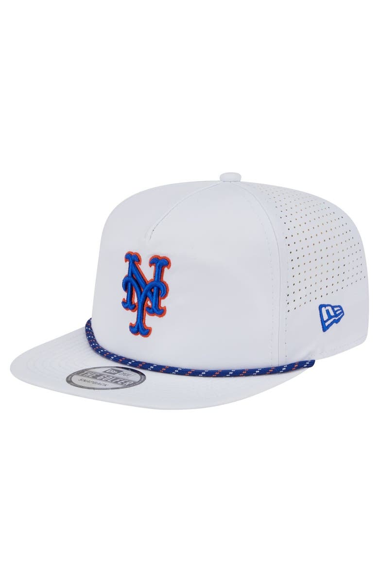 New Era Men's New Era White New York Mets Perforated Golfer Snapback Hat, Alternate, color, 