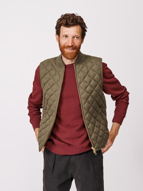 Aubin Anwick Quilted Gilet Vest In Brown