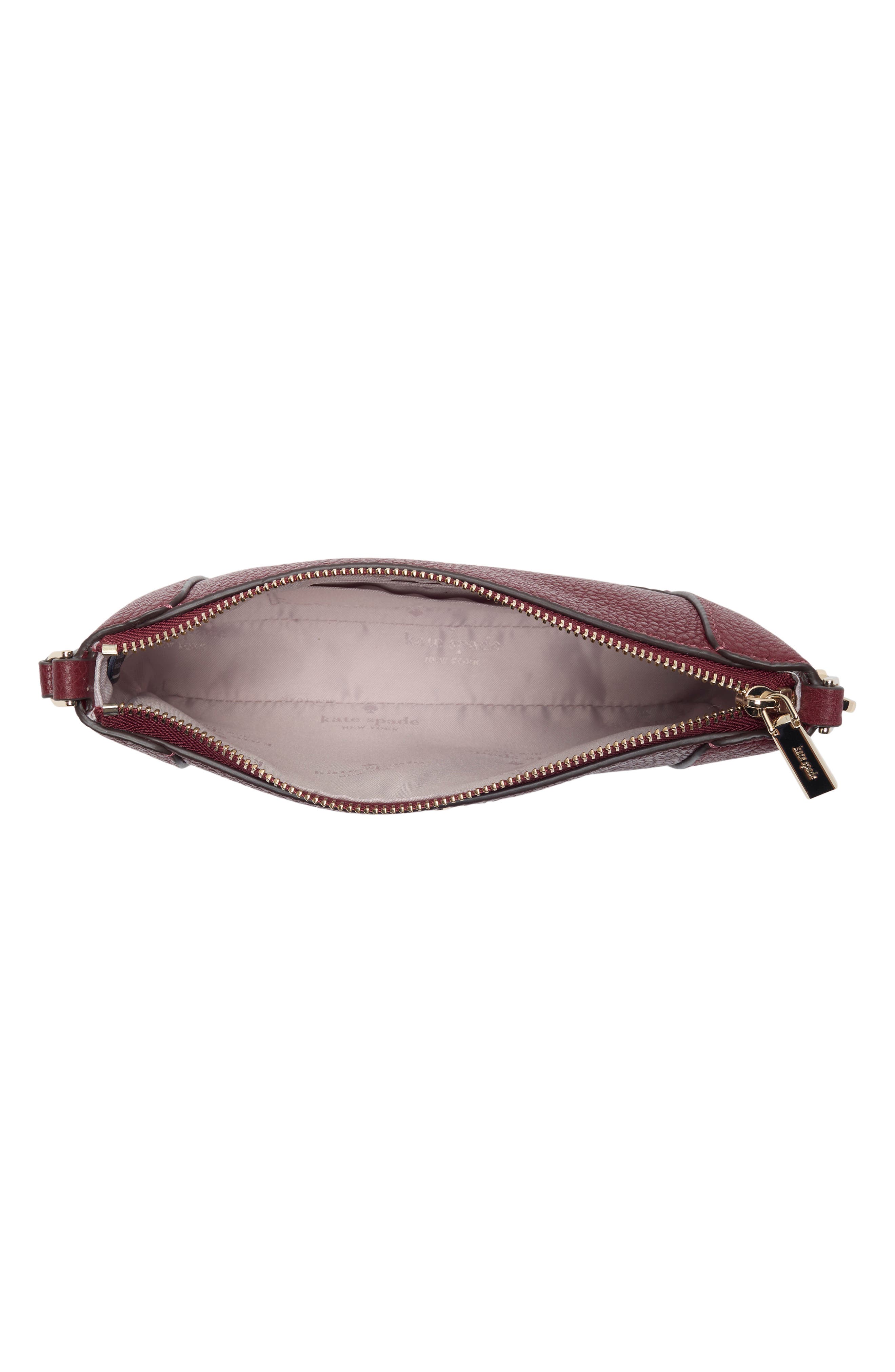 lena pebbled mini shoulder bag, Alternate, color, CHERRY JUICE