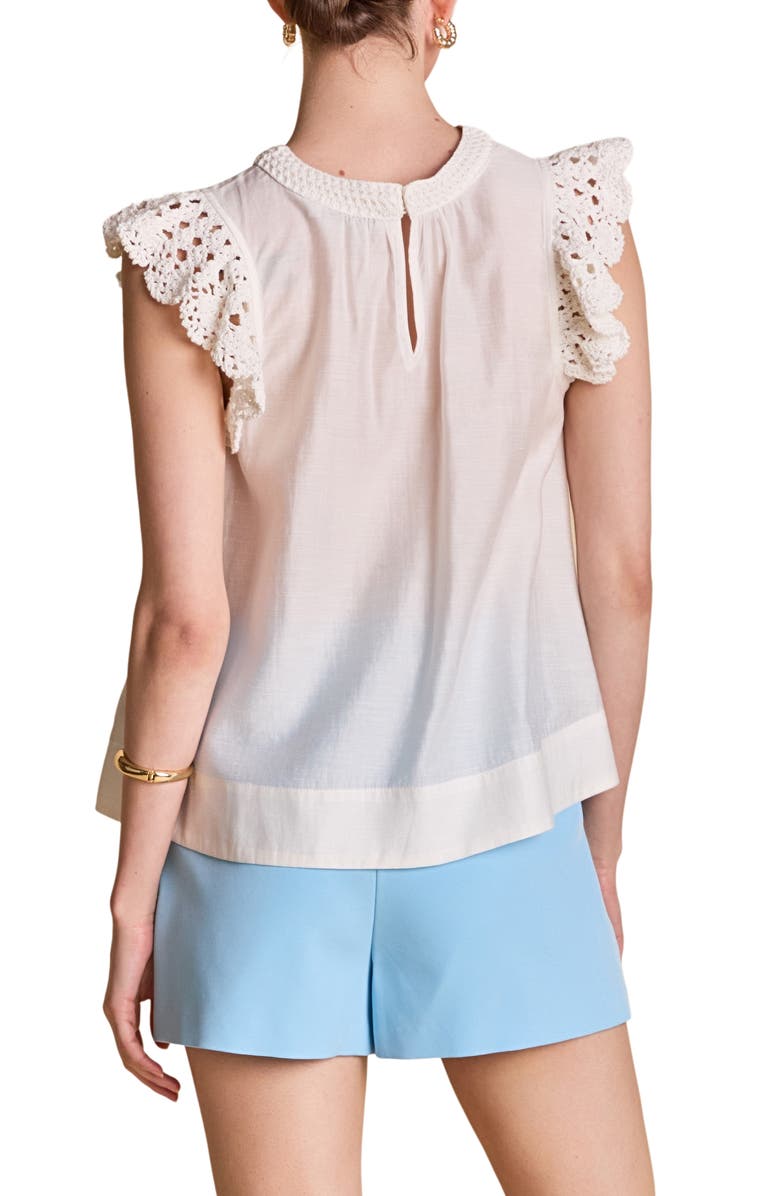 English Factory Stitch Detail Woven Shirt, Alternate, color, Off White