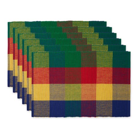 Indian Summer Check Ribbed Placemat Set/6