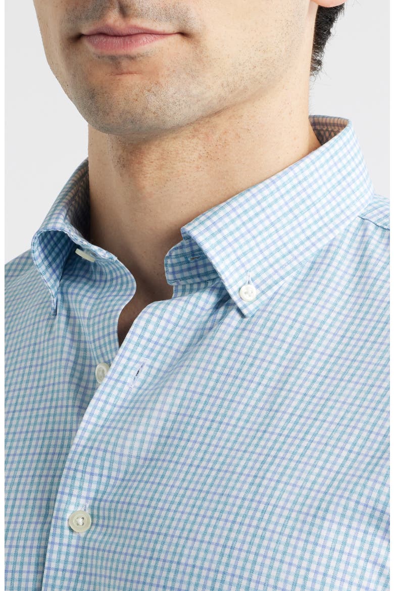Koby Gingham Performance Button-Down Shirt, Alternate, color, HAZE