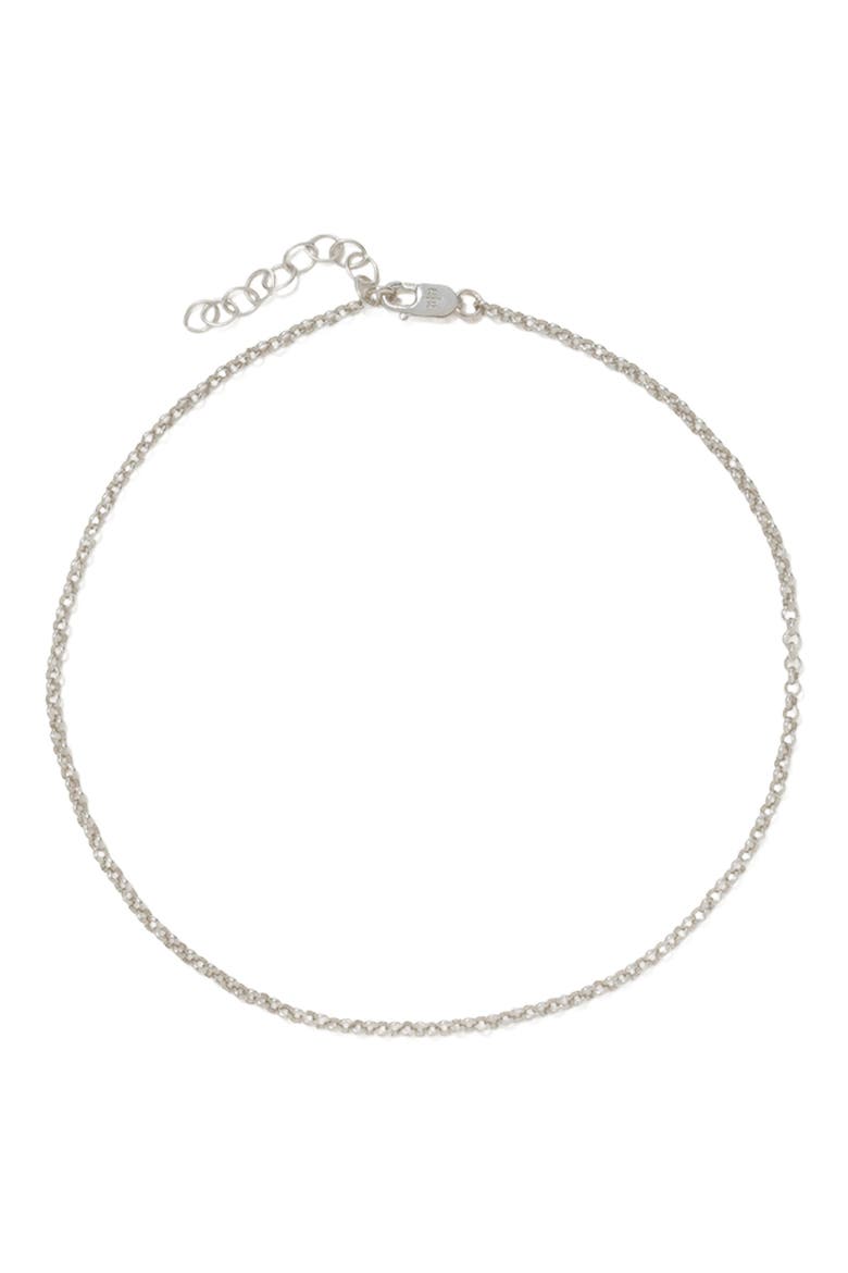 ROLO CHAIN ANKLET, Main, color, SILVER